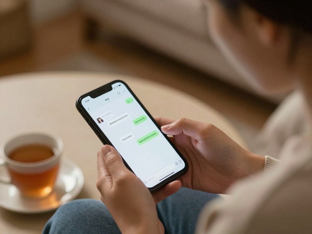 A person reading birthday messages and cards for a happy birthday to me moment