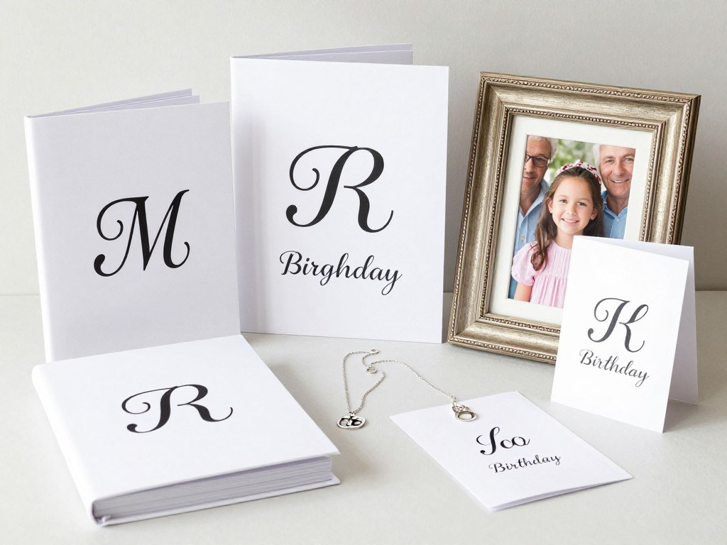 A personalized birthday gift for a granddaughter with custom items featuring her name, interests, and special messages from her grandparents