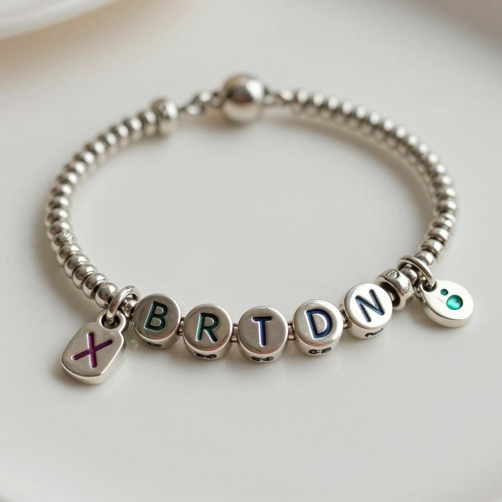 A personalized friendship bracelet with meaningful charms