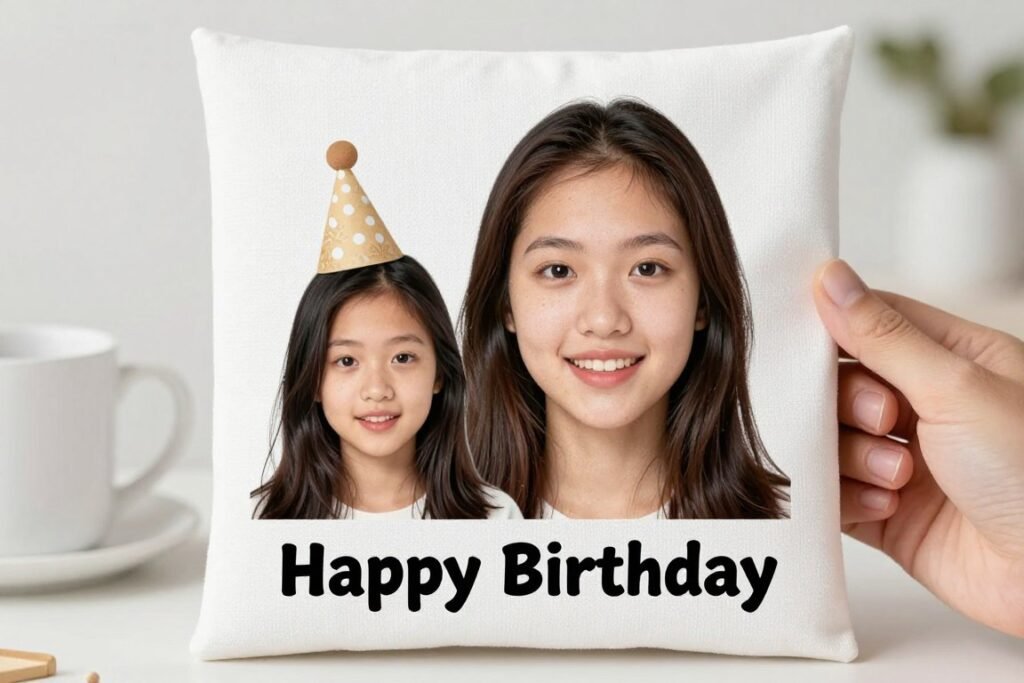 A personalized funny birthday gift with the recipient's face photoshopped onto a humorous image