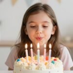 Celebrating Your Niece: Heartfelt Happy Birthday Wishes & Ideas A young girl smiling while blowing out birthday candles on a colorful cake, no text overlay