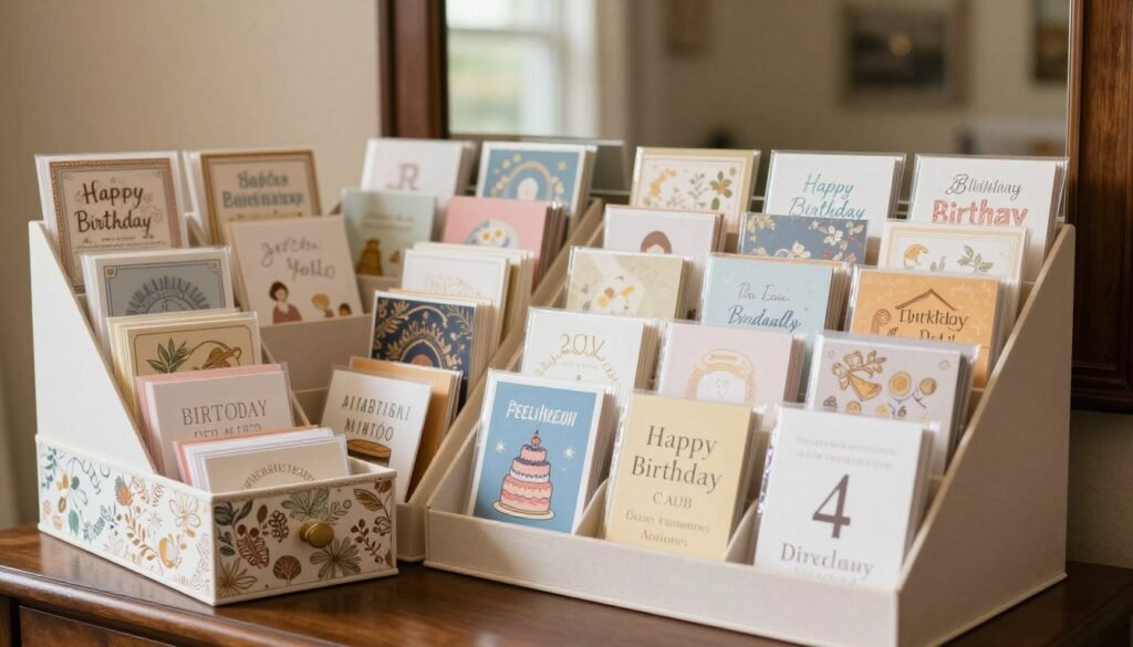 Beautiful birthday card storage and display system Beautiful birthday card storage and display system