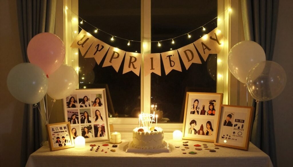 Beautifully decorated birthday setup for best friend with personalized touches