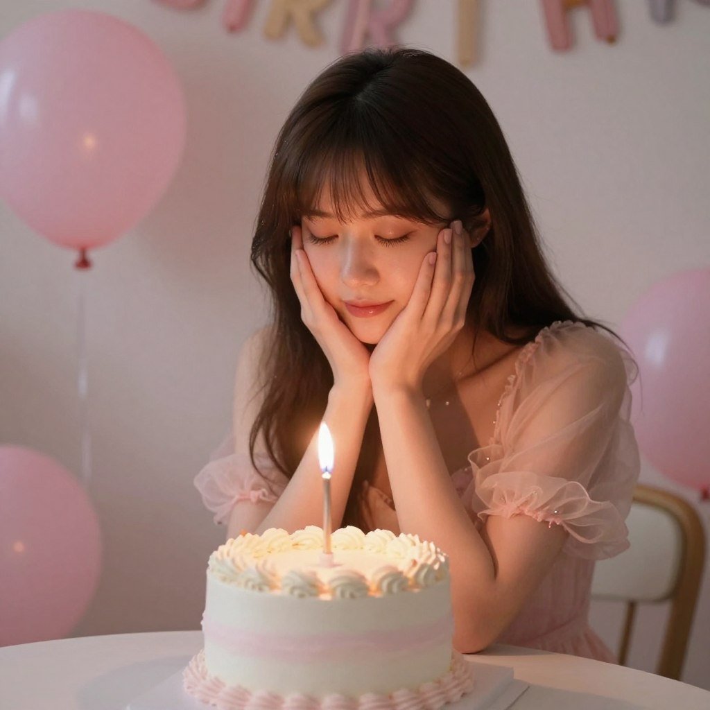 Birthday scene with soft pink and peach tones for happy birthday wishes pics Birthday scene with soft pink and peach tones for happy birthday wishes pics