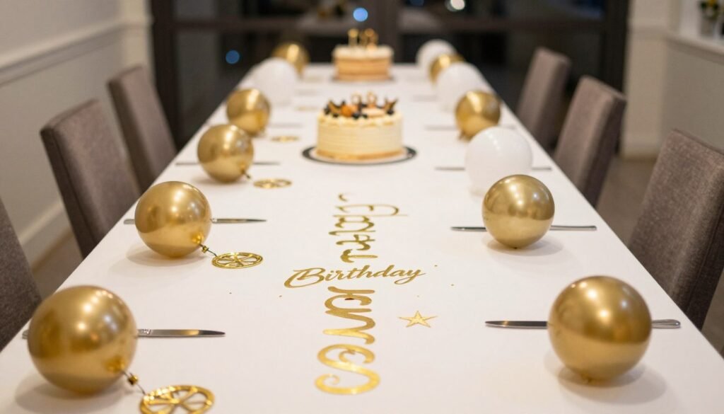 Birthday table with decorations creating leading lines to cake for happy birthday wishes pics Birthday table with decorations creating leading lines to cake for happy birthday wishes pics