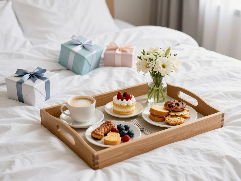 Breakfast in bed birthday celebration setup for happy birthday wishes pics Breakfast in bed birthday celebration setup for happy birthday wishes pics