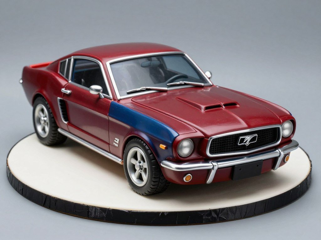 Car-themed cake designed to look like a classic sports car with fondant details and metallic finish