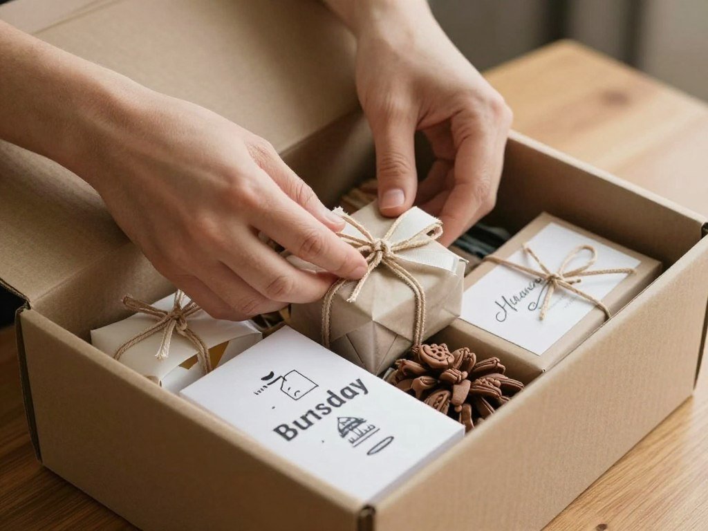 Care package being prepared for brother's birthday