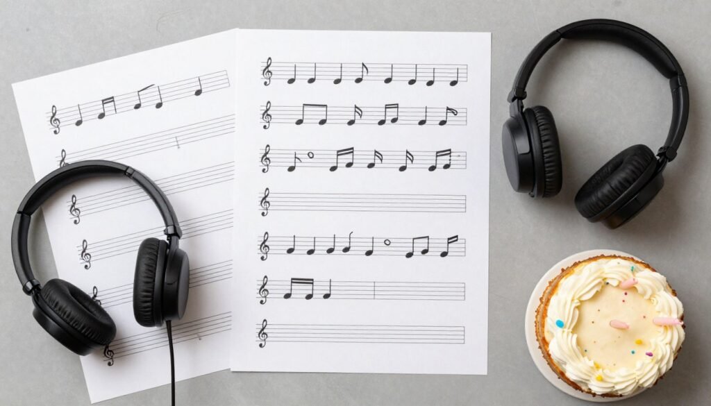 Collection of alternative birthday songs sheet music and recordings