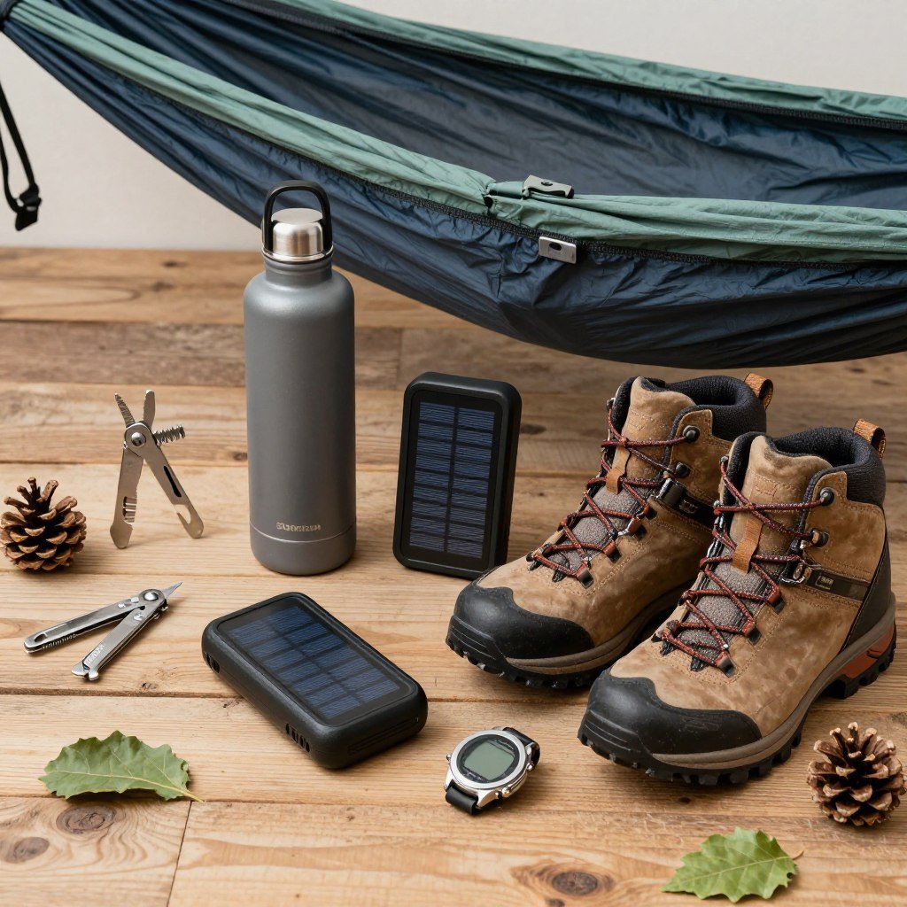 Collection of outdoor gear gifts for men's birthday, happy birthday male gift ideas