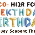 Collection of playful happy birthday fonts with balloon-like letters and festive designs