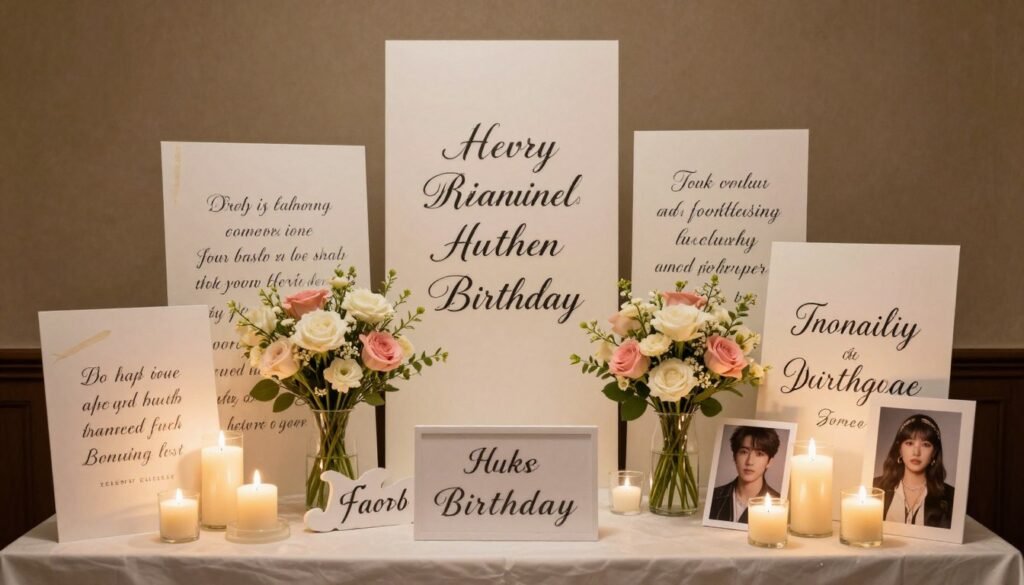 Creative birthday display with quotes, perfect for presentation ideas Creative birthday display with quotes, perfect for presentation ideas