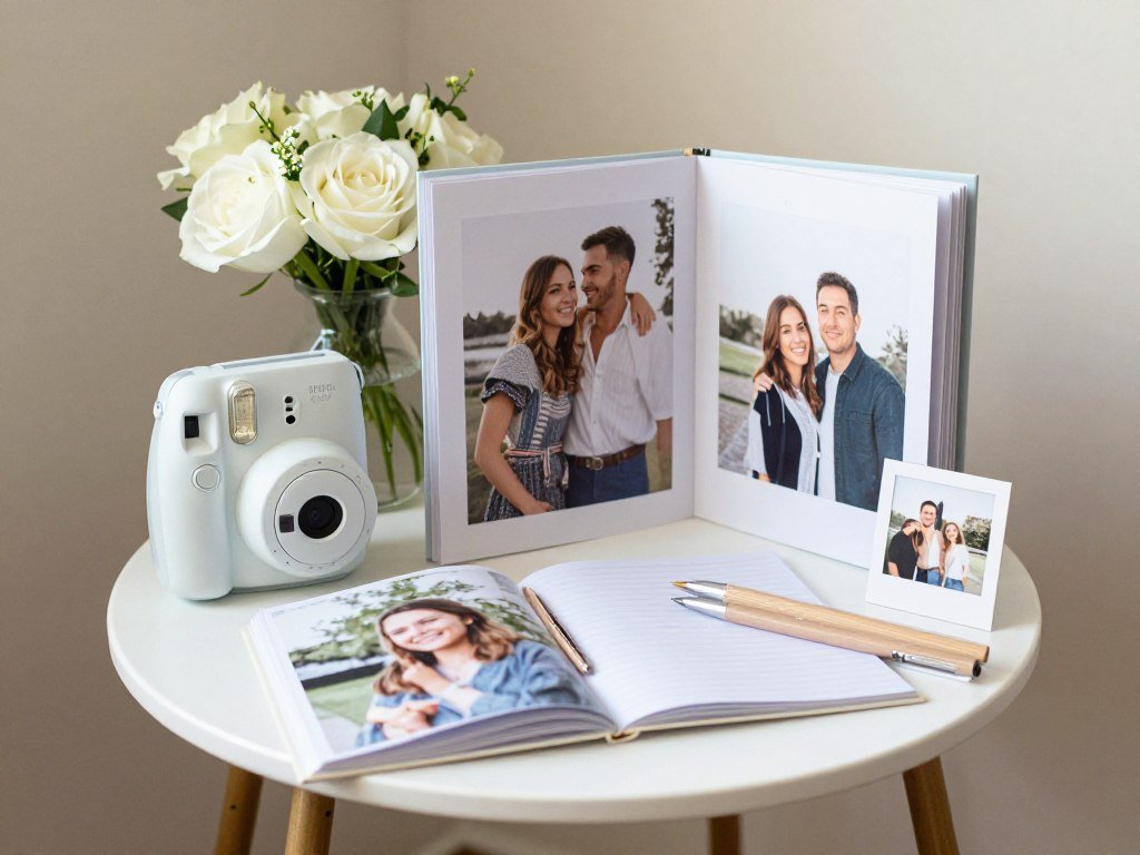 Creative memory capturing setup for happy birthday woman celebration