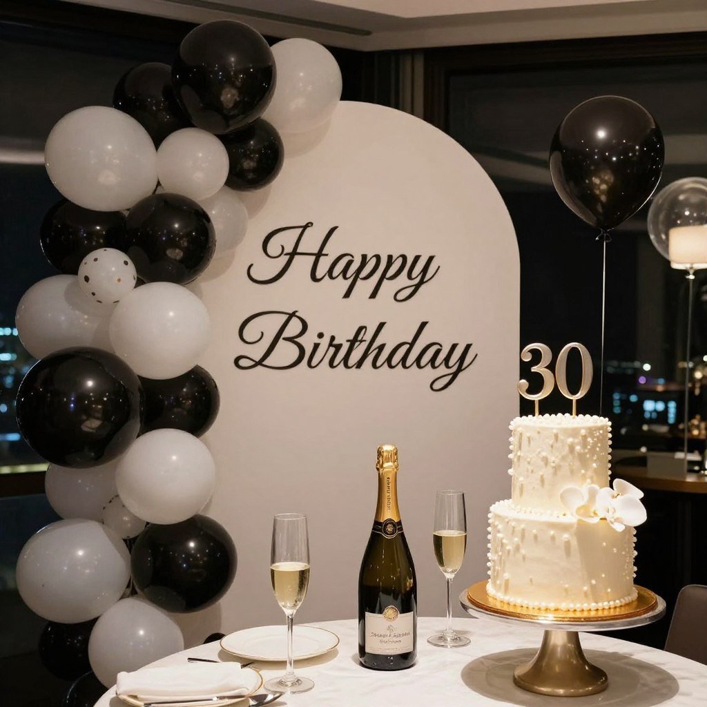 Elegant 30th birthday celebration setup for happy birthday wishes pics Elegant 30th birthday celebration setup for happy birthday wishes pics