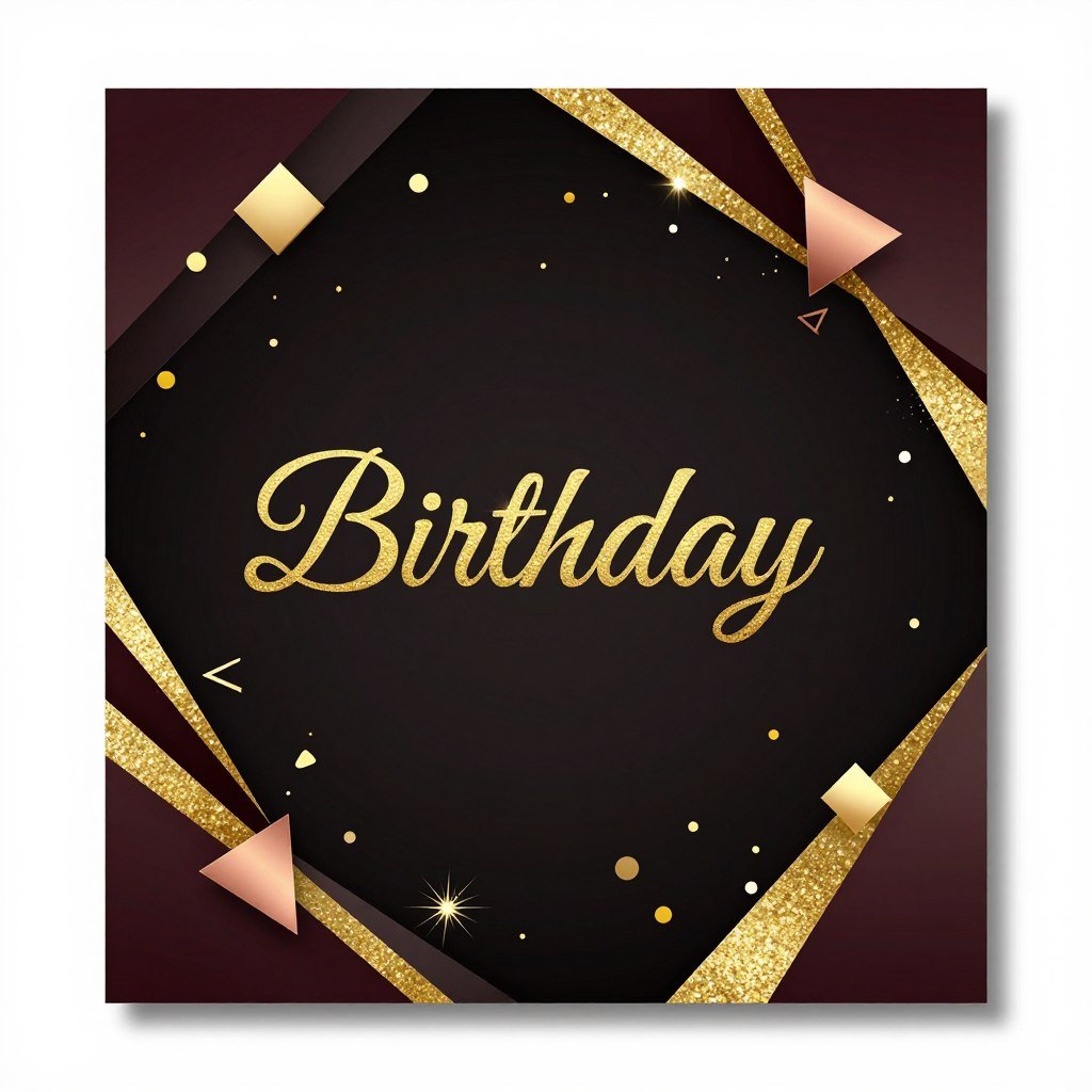 Elegant and shimmer happy birthday template with gold accents Elegant and shimmer happy birthday template with gold accents