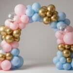 Creative Happy Birthday Celebration Ideas: Visual Inspiration for Pinterest Elegant balloon arch in pastel colors with gold accents for a happy birthday celebration