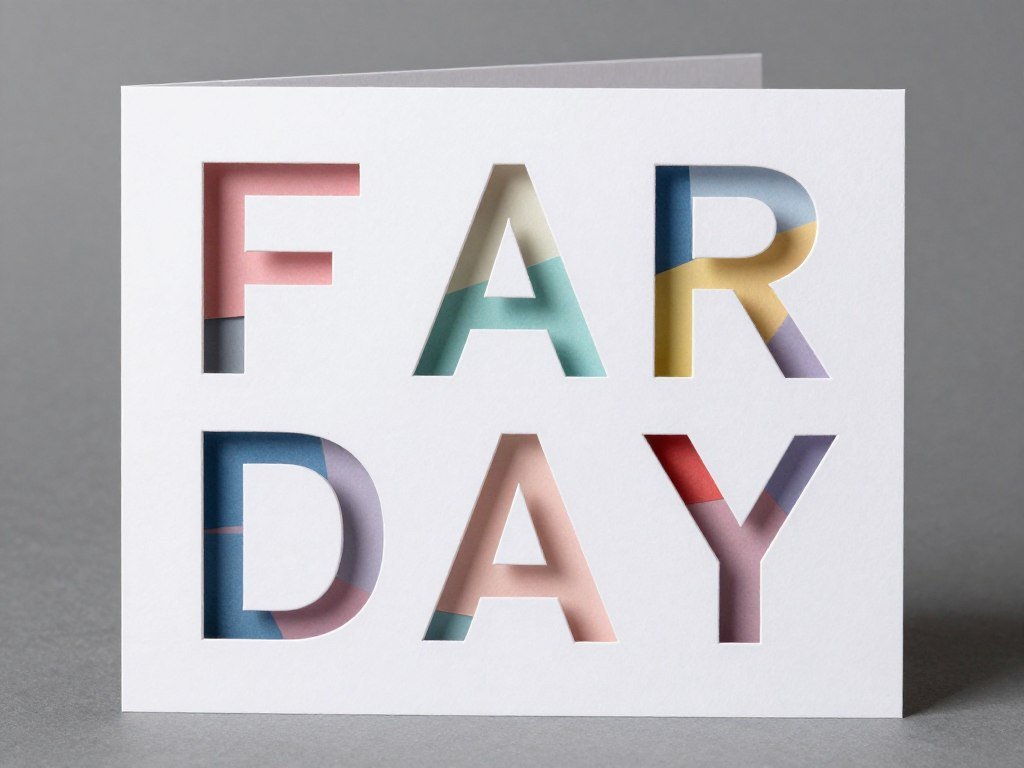 Elegant negative space cutout happy birthday card