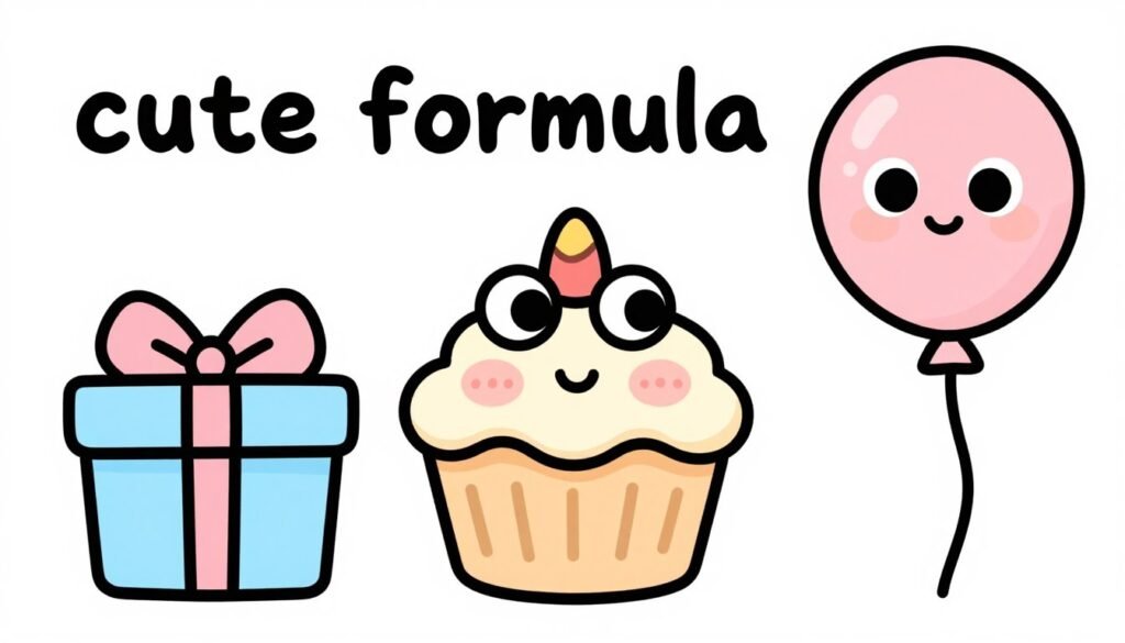 Examples of the cute formula applied to birthday drawings