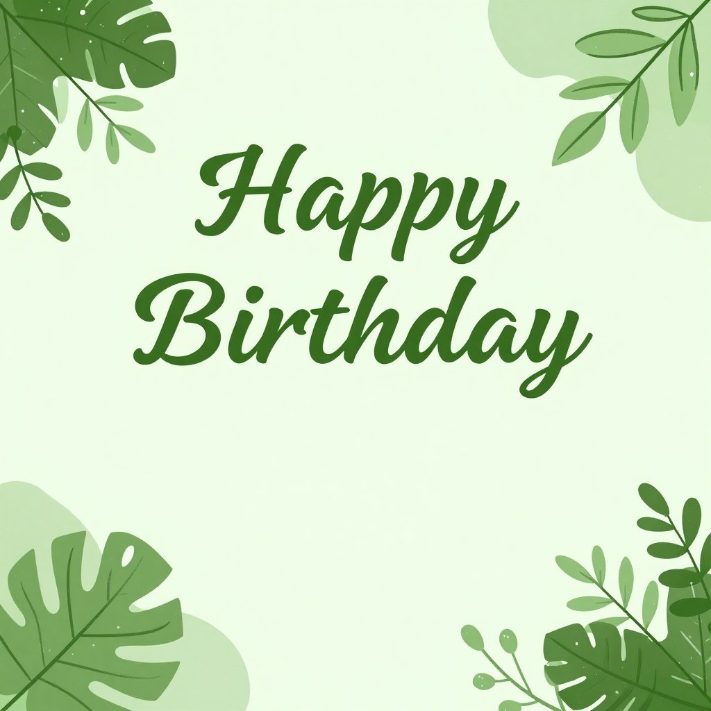 Green-themed happy birthday template Instagram customization Green-themed happy birthday template Instagram customization