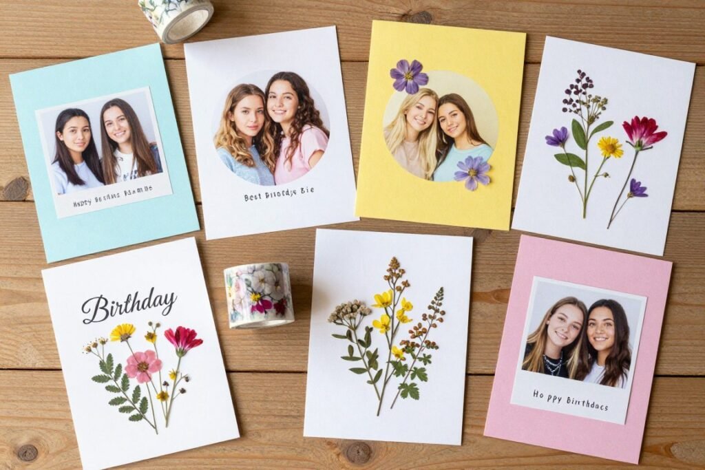 Handmade birthday cards with creative designs for best friend
