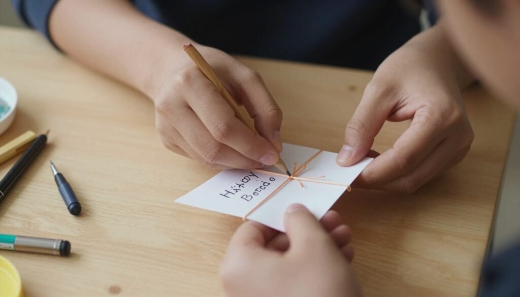 Handmade birthday gift being created for a brother