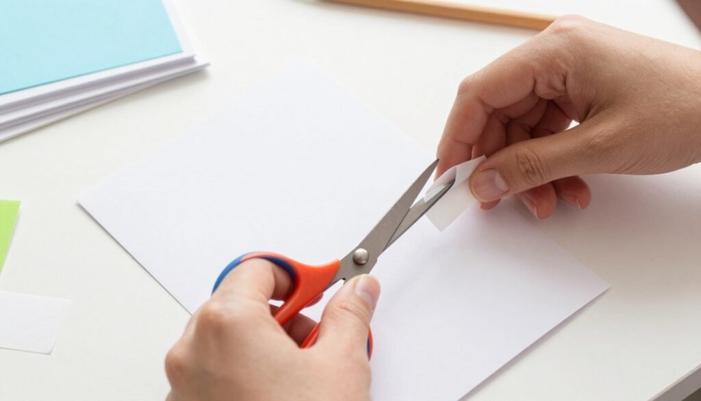 Hands working on DIY birthday card showing proper technique
