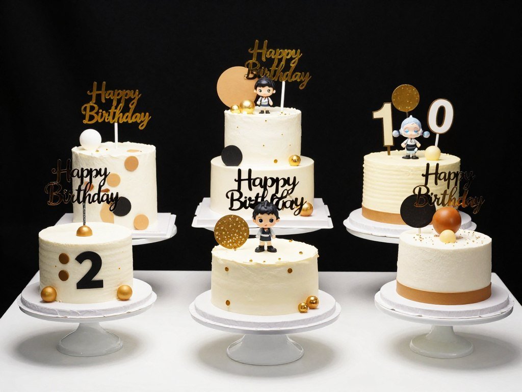 Happy birthday cake with personalized cake toppers Happy birthday cake with personalized cake toppers