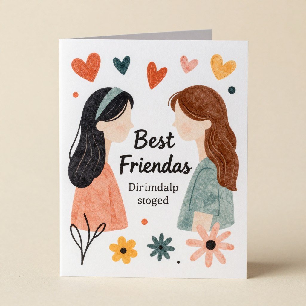 Happy birthday card for best friend with friendship theme