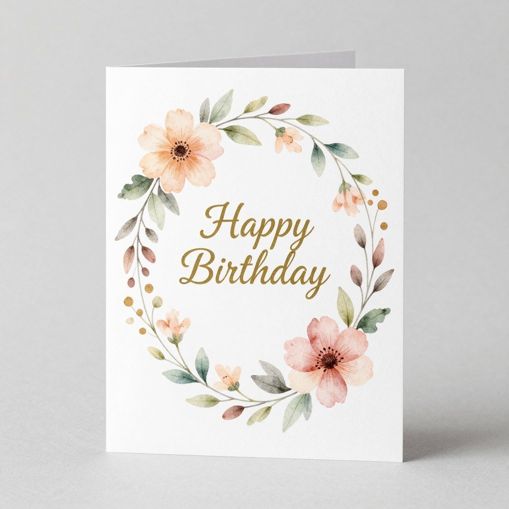Happy birthday card for mom with floral design