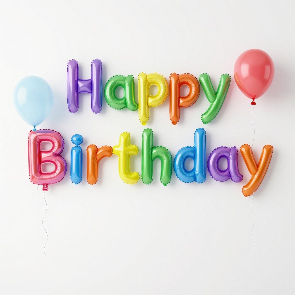 Happy birthday font with balloon-shaped letters in bright colors Happy birthday font with balloon-shaped letters in bright colors
