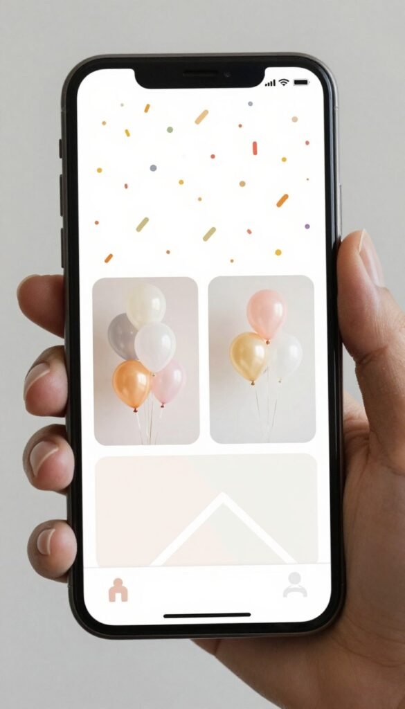 Instagram story happy birthday templates displayed on smartphone Instagram story happy birthday templates displayed on smartphone
