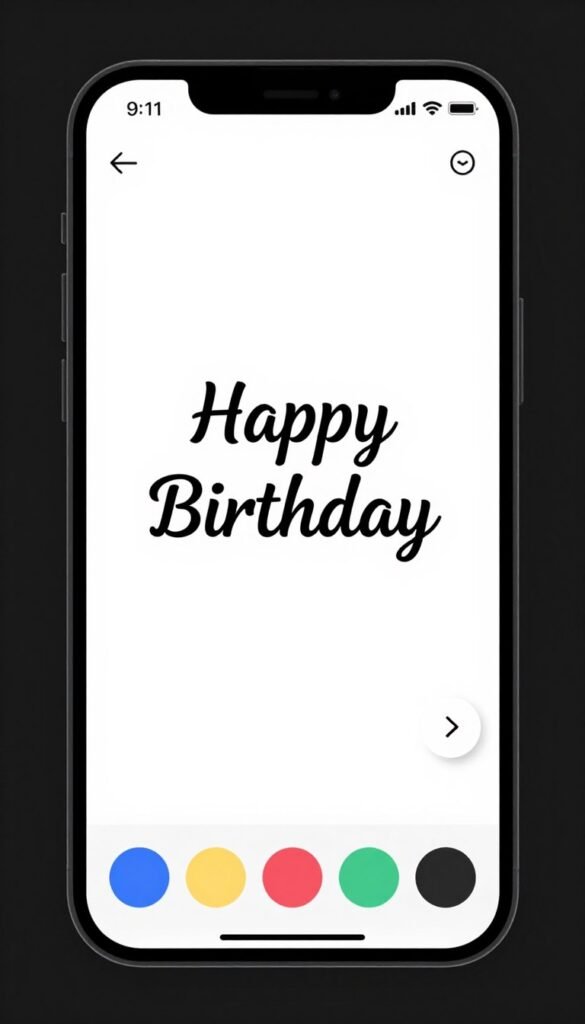 Instagram's text tools being used on a happy birthday template Instagram's text tools being used on a happy birthday template