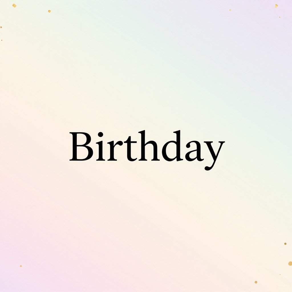 Minimalist happy birthday template Instagram with subtle pastel gradient background Minimalist happy birthday template Instagram with subtle pastel gradient background