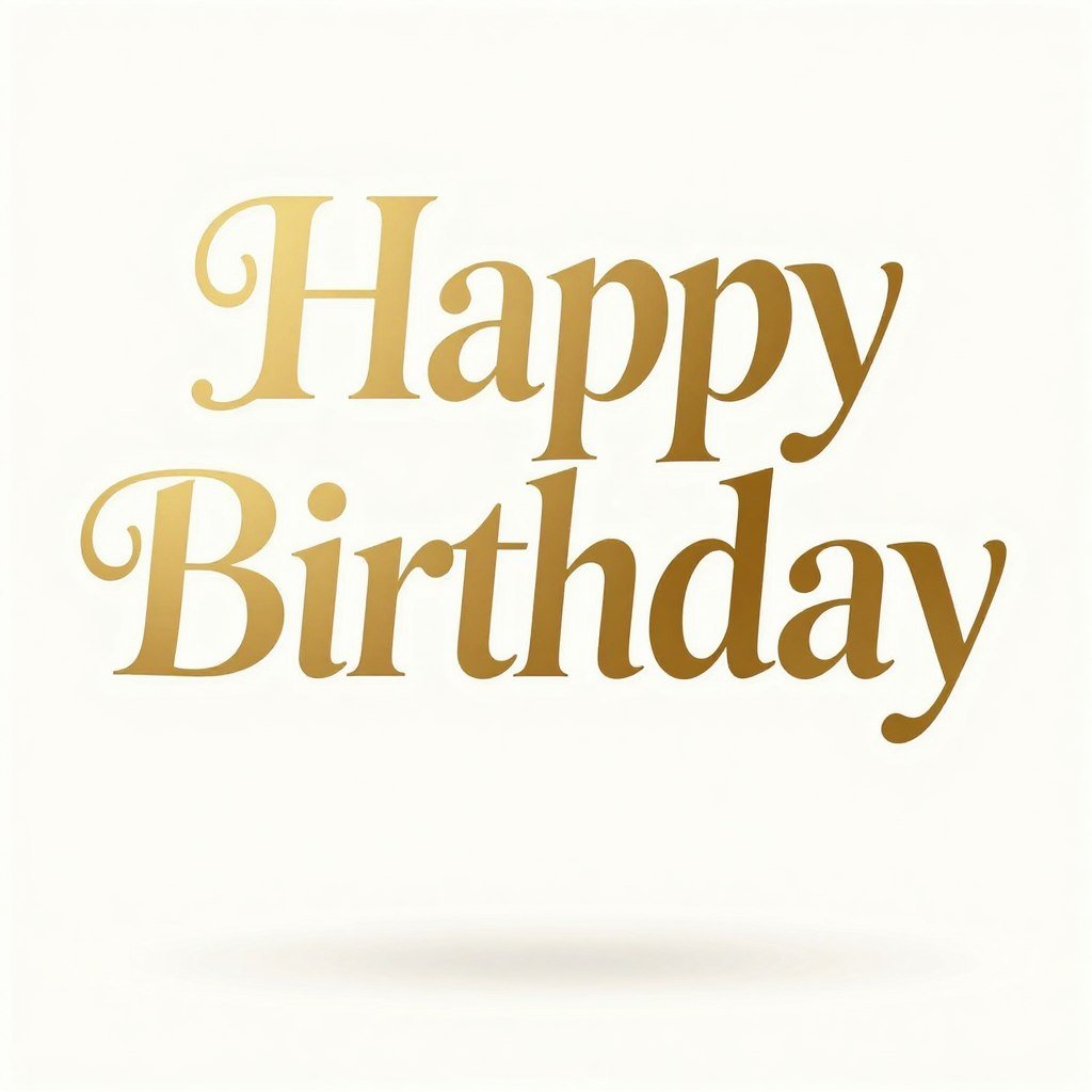Modern serif happy birthday font with gold foil effect for upscale celebrations Modern serif happy birthday font with gold foil effect for upscale celebrations