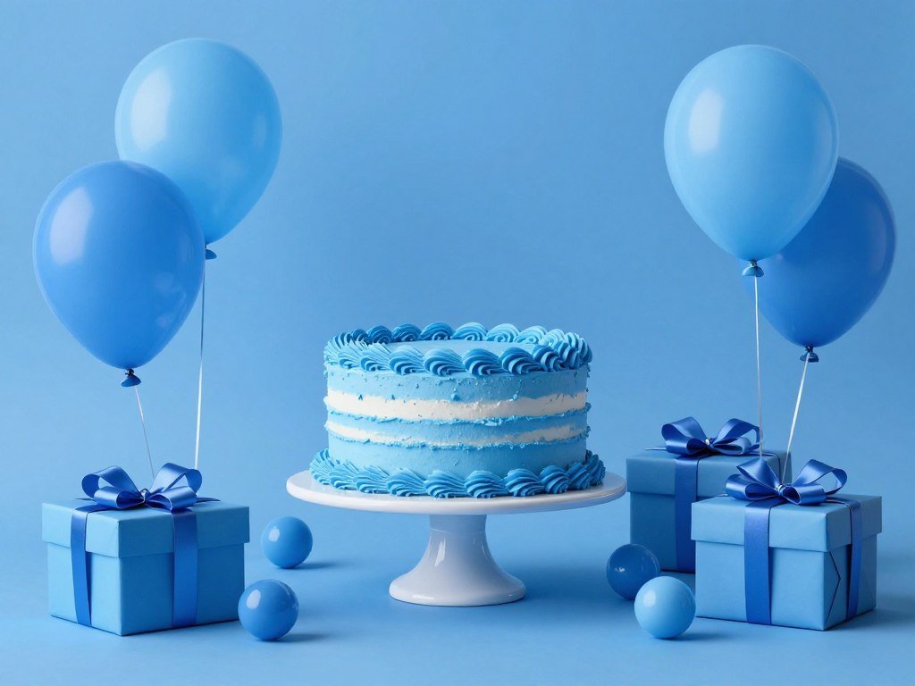 Monochromatic birthday scene in shades of blue for happy birthday wishes pics Monochromatic birthday scene in shades of blue for happy birthday wishes pics