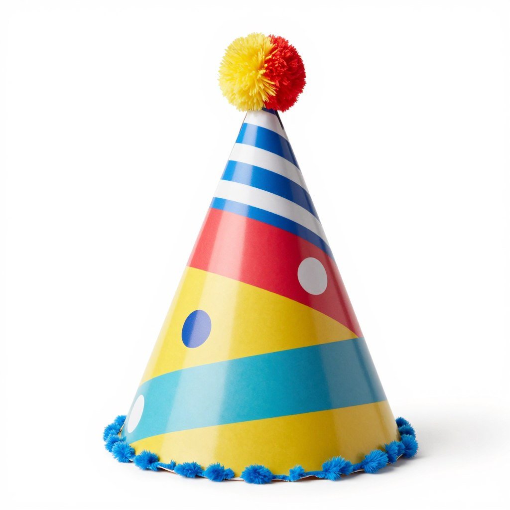Party hat with decorations