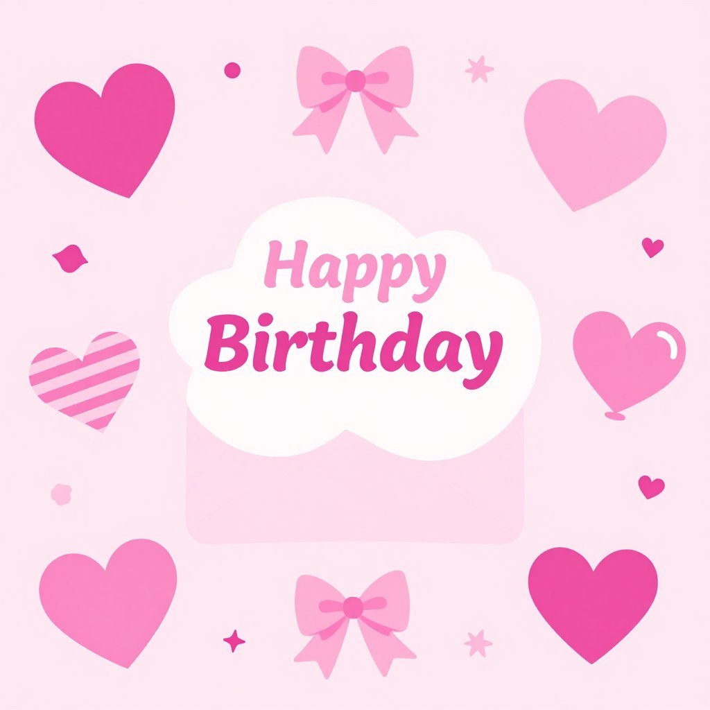 Pink-themed happy birthday template Instagram customization Pink-themed happy birthday template Instagram customization