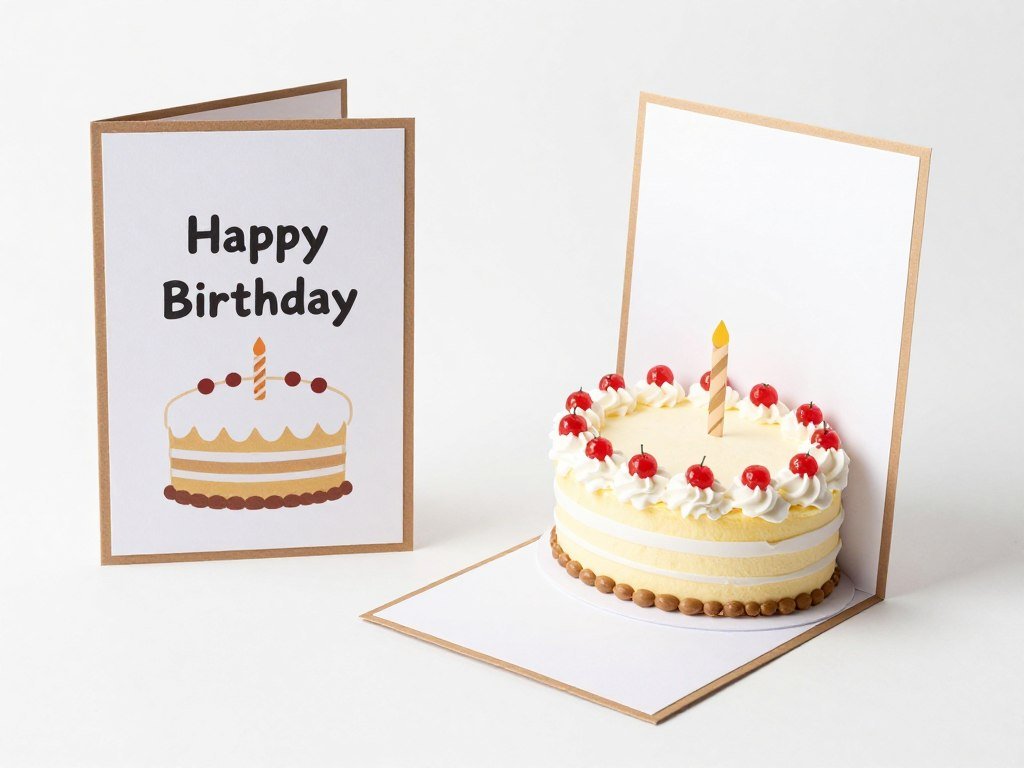 Pop-up birthday cake card tutorial showing the mechanism