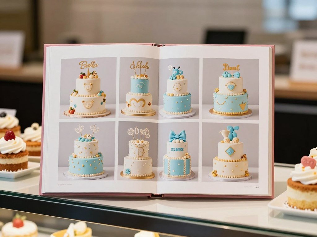 Portfolio of professional baby shower cake designs from a bakery