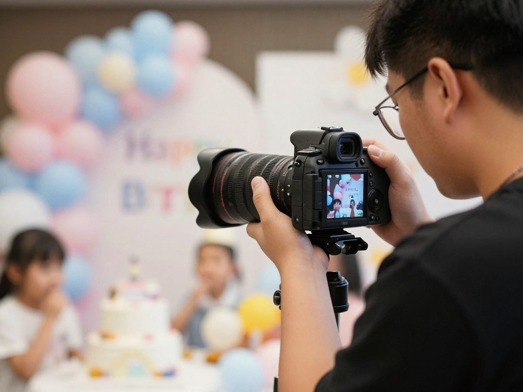 Professional photographer capturing birthday celebration for happy birthday wishes pics Professional photographer capturing birthday celebration for happy birthday wishes pics