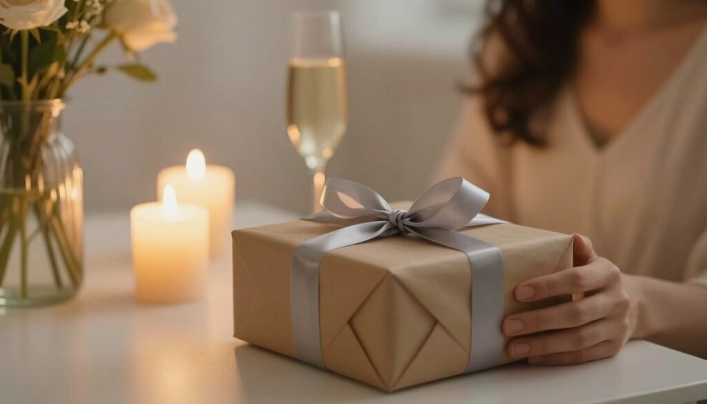 Romantic birthday celebration with candles and gifts Romantic birthday celebration with candles and gifts