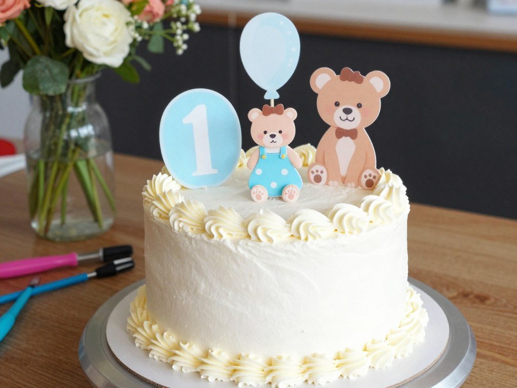 Semi-homemade baby shower cake with store-bought elements and personal touches