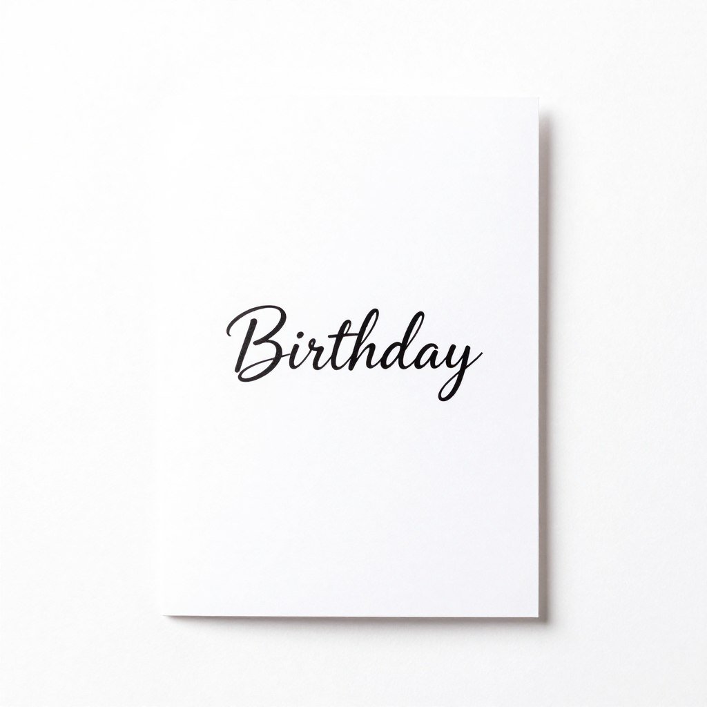 Simple birthday card with minimal design on a white background