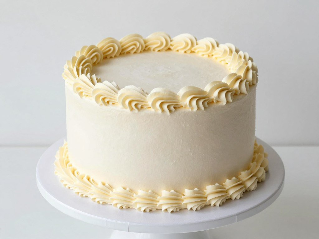 Simple vintage cake design with basic shell borders and rosettes suitable for beginners