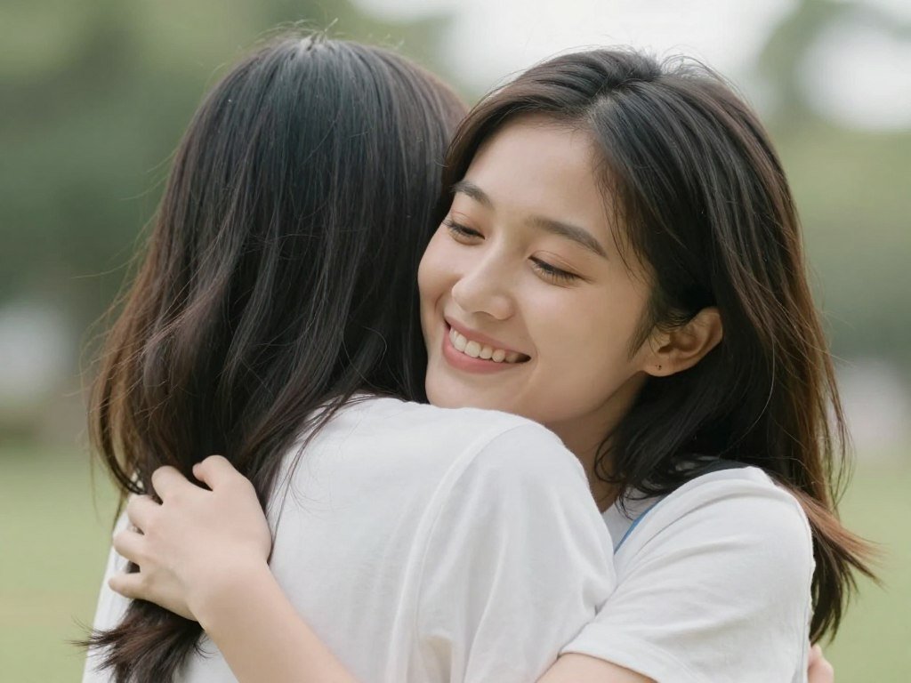 Sisters embracing in a heartfelt moment, perfect for emotional happy birthday sister quotes Sisters embracing in a heartfelt moment, perfect for emotional happy birthday sister quotes