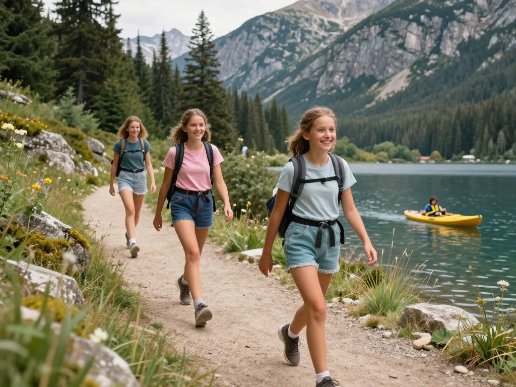 Sisters on an outdoor adventure celebrating a birthday with hiking or nature activity