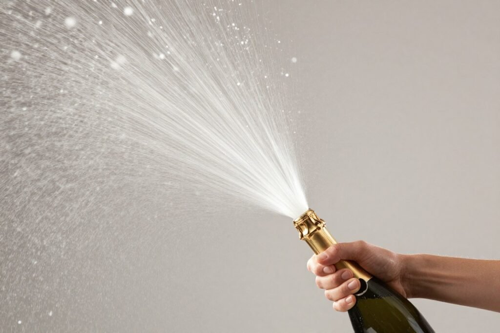 Someone popping champagne for a happy birthday Instagram story Someone popping champagne for a happy birthday Instagram story