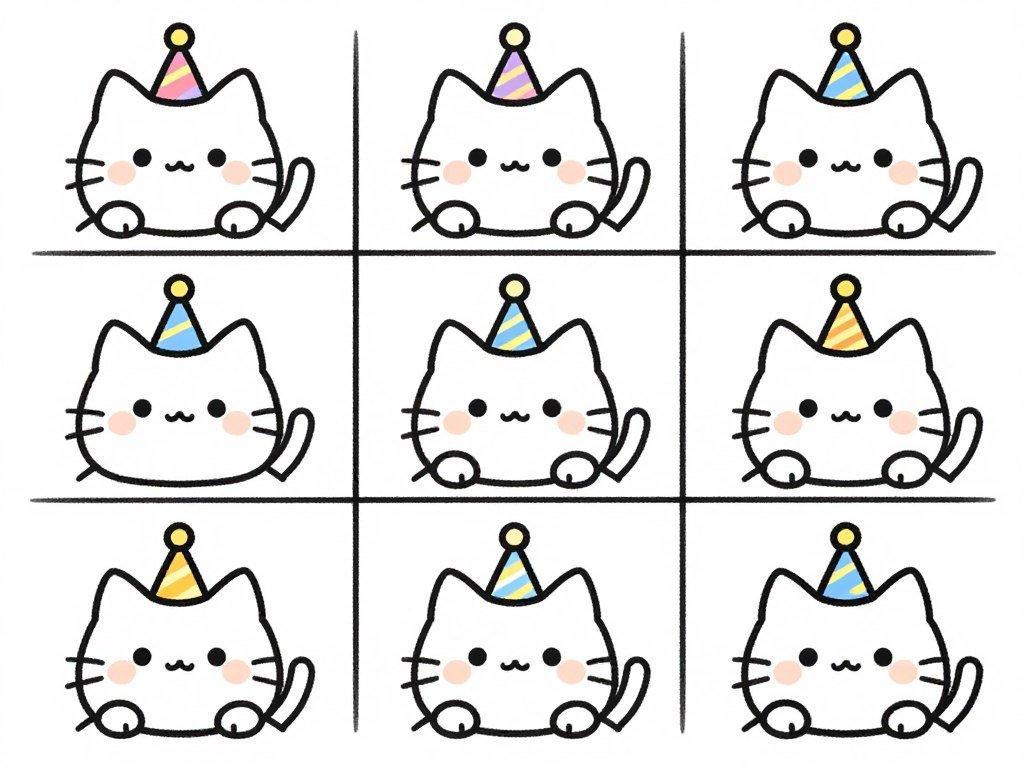 Step-by-step guide to drawing a cute birthday cat