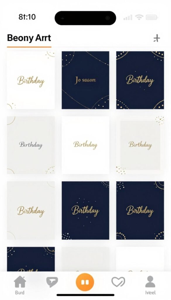 StoryArt app interface with text-free happy birthday template Instagram designs StoryArt app interface with text-free happy birthday template Instagram designs