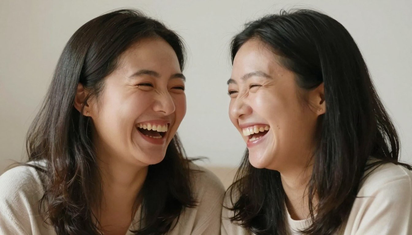 Two sisters laughing together, perfect for happy birthday sister quotes
